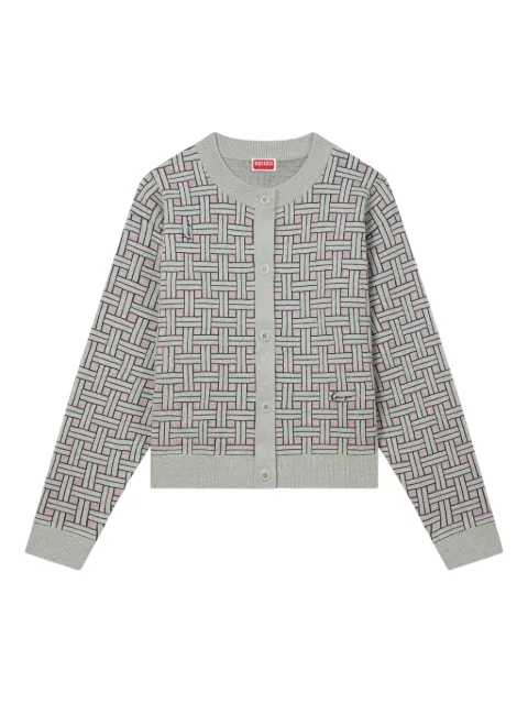 Kenzo Weave crew-neck cardigan Grey FF62CA7033CQ