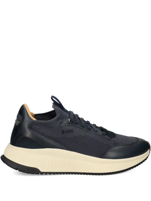 BOSS TTNM EVO trainers with knitted uppers and leather trims Blue 50552911
