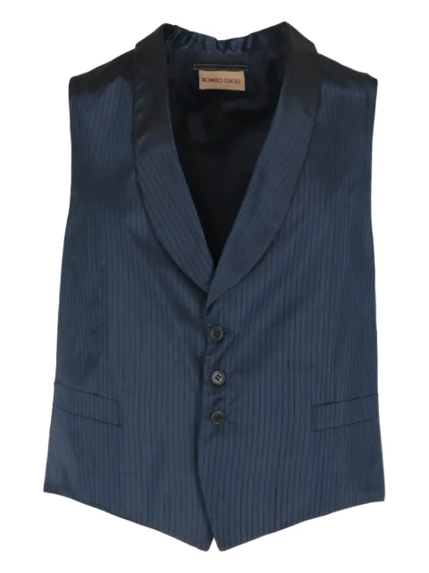 Romeo Gigli Pre-Owned 1990s single-breasted striped waistcoat Blue RG280RD