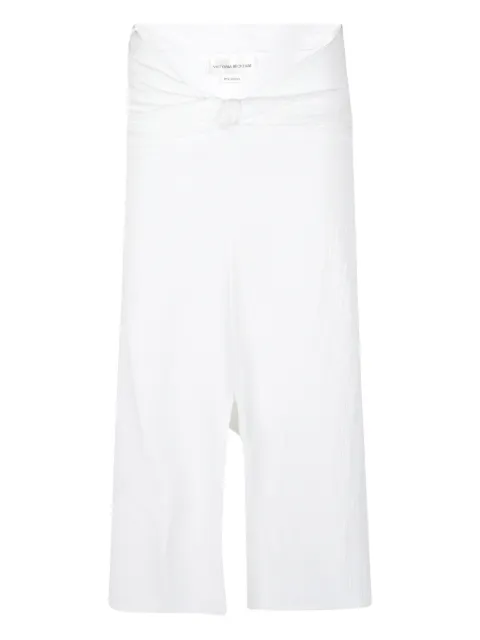 Victoria Beckham twisted-detail midi skirt White 1126JSK007082A6