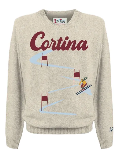 MC2 Saint Barth Cortina Ski Race graphic sweater Neutrals HER0011