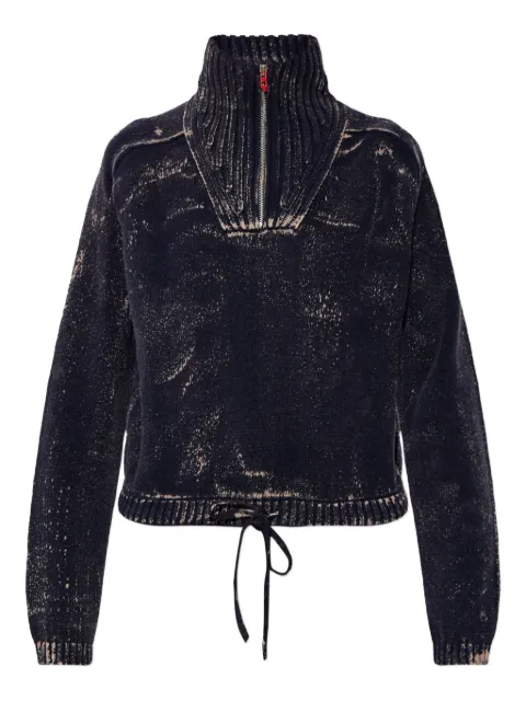 Diesel half-zip jumper with distressed effect Blue A218200GSBW