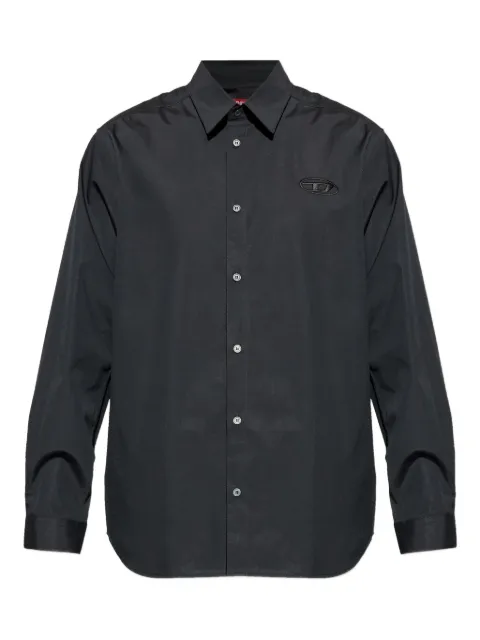 Diesel stretch poplin shirt with embroidery Black A204720GSBH