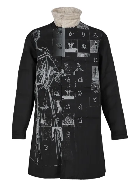 Yohji Yamamoto padded graphic coat Black HLB409101A25