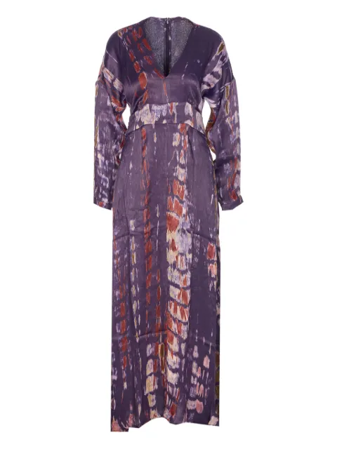 YAVI Shellu printed v-neck dress Purple D137SHELLUSCDDCR1