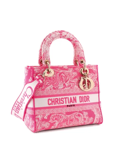 Christian Dior Pre-Owned Toile de Jouy Lady D-Lite Bag Embroidered Canvas tote bag Pink RCA30RRHYSVKFDK9