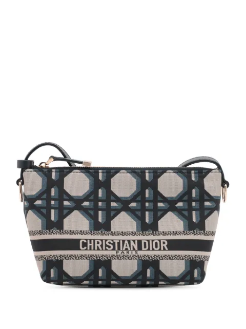 Christian Dior Pre-Owned 2000-2025 DiorTravel Technical Fabric Macrocannage Nomad Pouch handbag Blue LS0LKLZ3S5JJNO0E