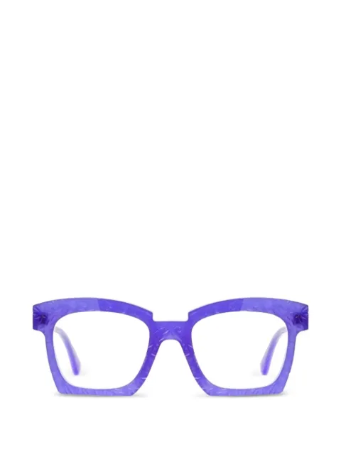 Kuboraum textured square-frame glasses Purple K5