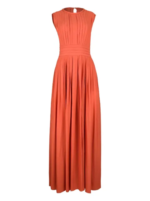 Giambattista Valli pleated full skirt maxi dress Orange 25FWSVTE502979SAB6722