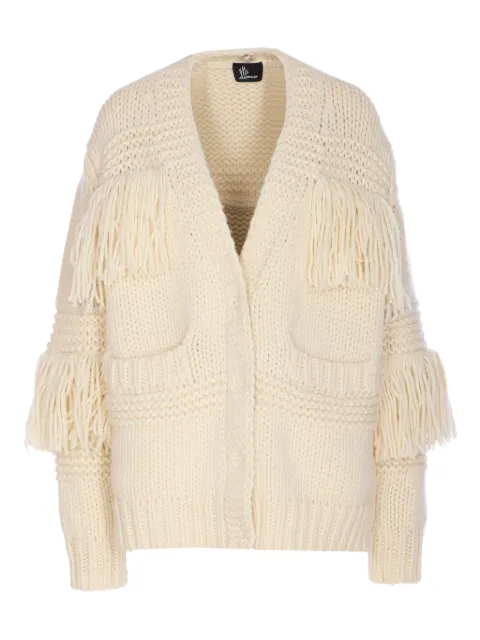 Moncler Grenoble fringes cardigan Neutrals K20989B00008M2346