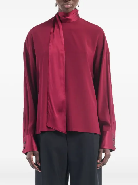 Maria McManus scarf buttoned-cuffs blouse Red TP037NGL