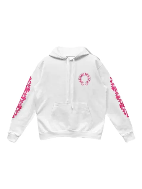 Chrome Hearts horseshoe-logo graphic hoodie White CHRM0378