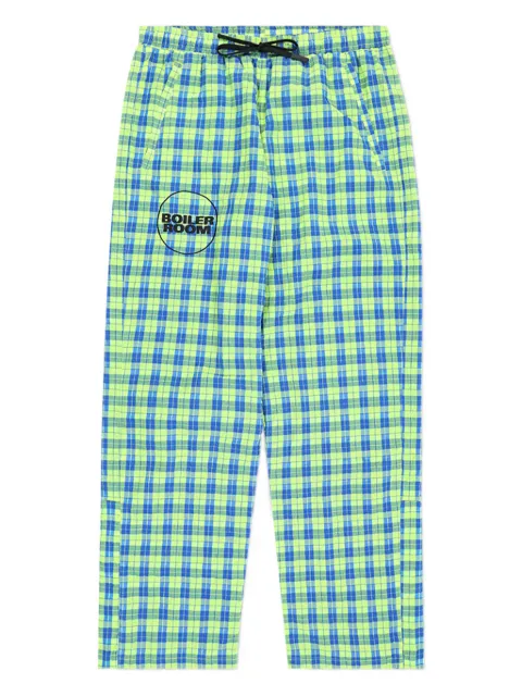 Pleasures Practice checked-pattern track pants Green P25F002NEON