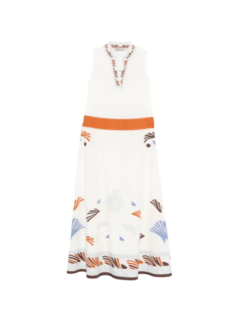Herno patterned-hem midi dress White AB000080D13320