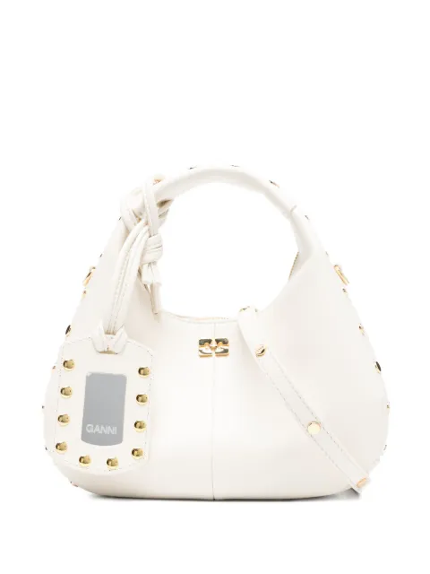GANNI logo-detail studs tote bag Neutrals B2070129