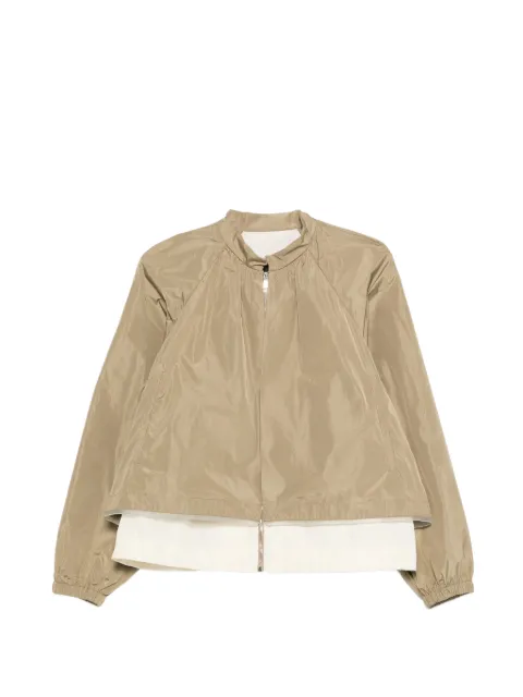 Fabiana Filippi layered raglan-sleeve jacket Green CTD276F693M1250000