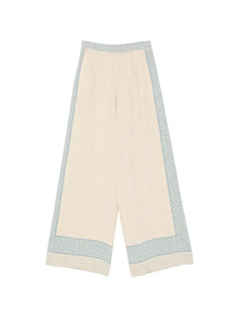 Ermanno Scervino geometric-print palazzo pants Neutrals D482P756YLT