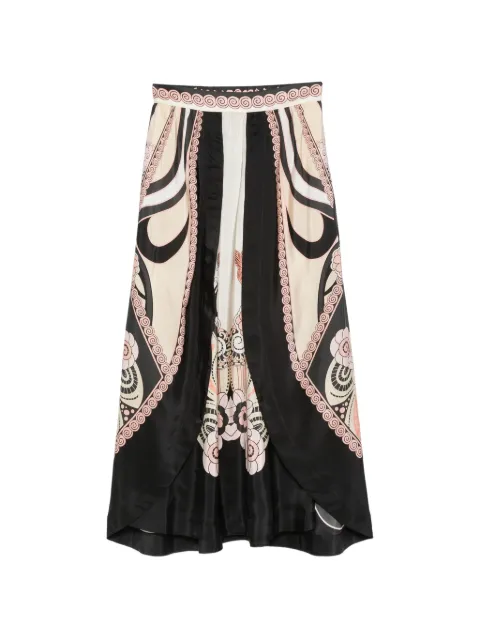 La DoubleJ floral-print midi skirt Black SKI0187SIL009AMB03
