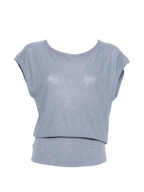 Herno sequin-embellished top Blue MG000226D76089