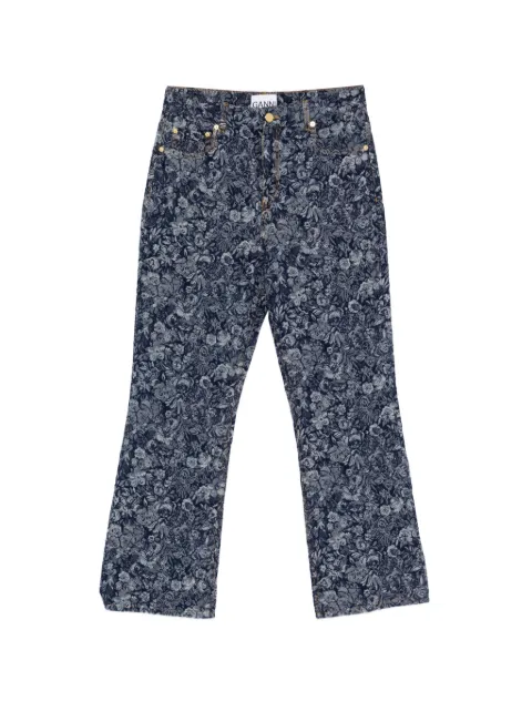 GANNI floral trousers Blue A1100073