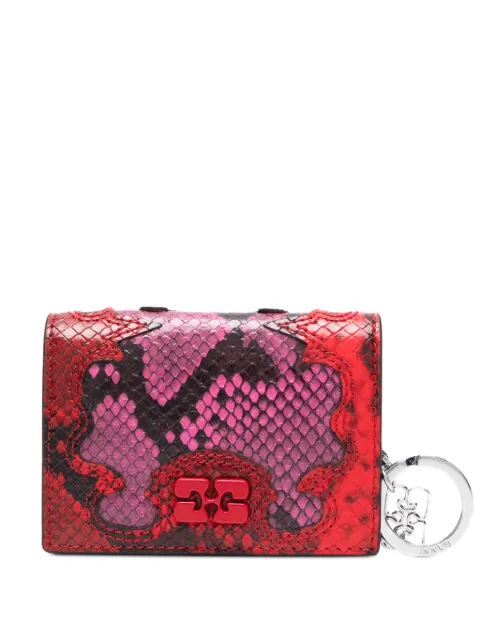 GANNI snakeskin charm cardholder Pink B3010233