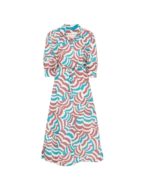 Marni printed midi dress Neutrals ABMA1550A1UTC625