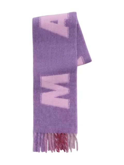 Marni logo fringed scarf Purple SCMC0103A0PRUNEVIOLET