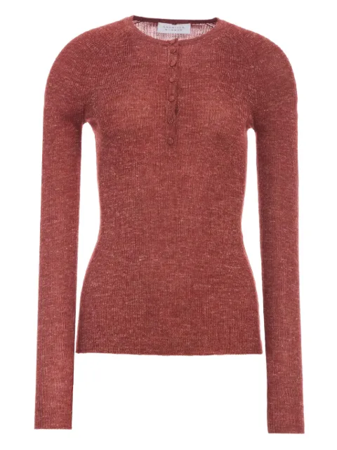 Gabriela Hearst Anges button-collar T-shirt Red 4259835A118BTS