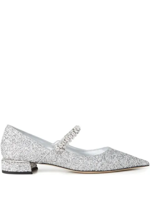 Jimmy Choo 25mm Bing crystal-embellished pointed pumps Silver J000168311SILVER