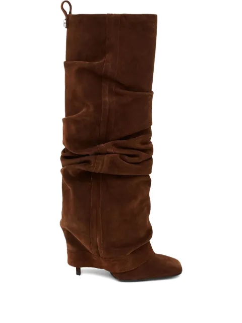 The Attico 105mm Rea square toe boots Brown 248WS837064