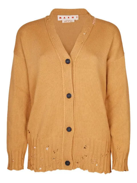 Marni button distressed cardigan Neutrals CDMD0354A0NOMAD