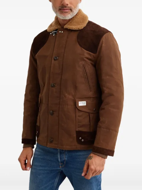 Fay shearling-collar jacket Brown MAM12471490VLE