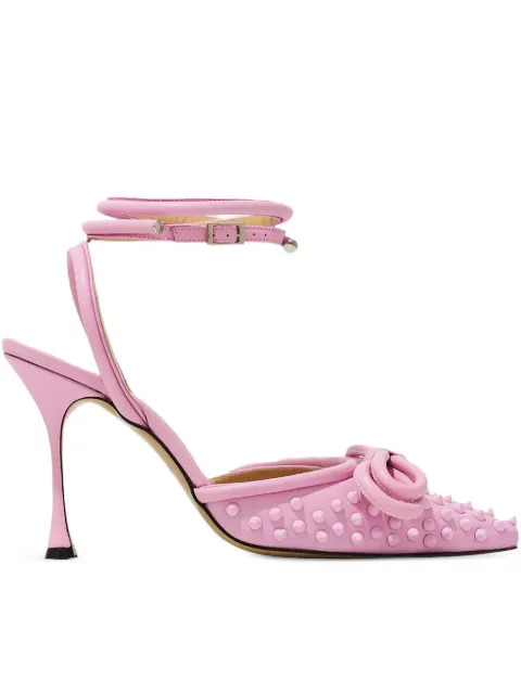 MACH & MACH 100mm studded bow-embellished leather pumps Pink FW22S0114LTH313BBYPINK
