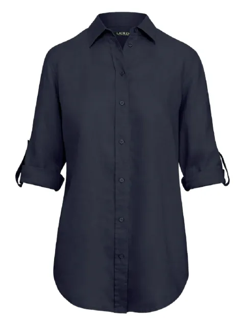 Lauren Ralph Lauren button-fastening linen shirt Blue 200782777003