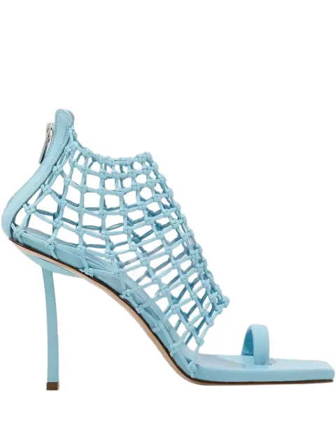 Le Silla 100mm openwork square-toe sandals Blue 5247U100H3PPNST198