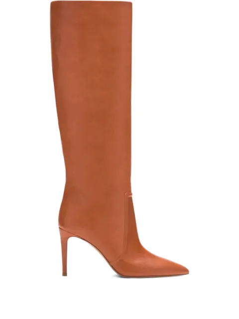 Paris Texas 85mm pointed leather boots Brown PX1182XLTH3CUOIO