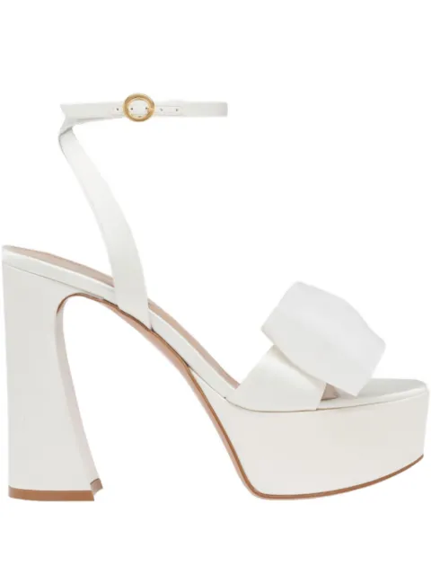 Gianvito Rossi 120mm Rosie bow-detail sandals White G3226970RICRASWHITE