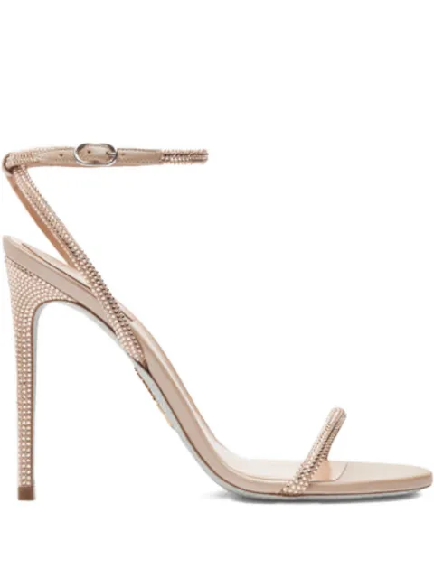 René Caovilla 105mm Ellabrita crystal-embellished stiletto-heel sandals Neutrals C11576105R001V104