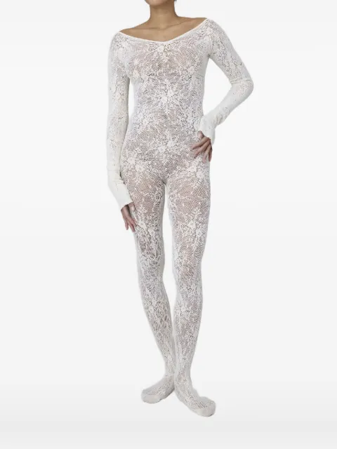 Swedish Stockings Rosa lace long-sleeved jumpsuit White ROSALACEBODYSUITIVORY