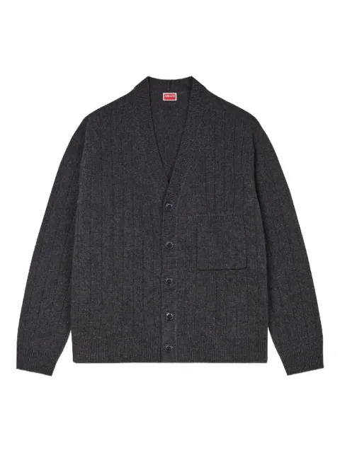 Kenzo buttoned chest-pocket cardigan Grey FE65CA4713CE
