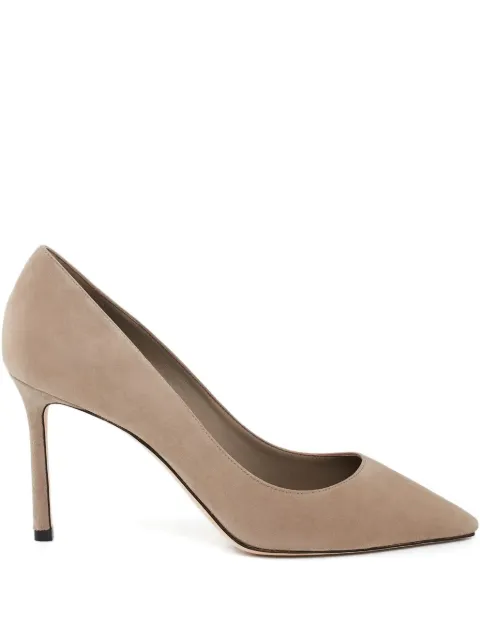 Jimmy Choo 85mm Romy pointed pumps Brown ROMY85TONALSUEDETAUPETAUPE
