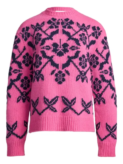 High Sport Georgia patterned-intarsia jumper Pink 1015Y032PINKCOMBO