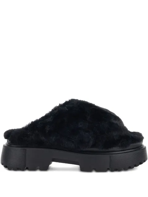 Hogan crossed bands slides Black HXW6440FC303H6B999