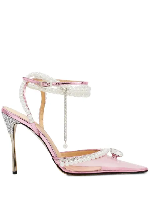 MACH & MACH Diamond of Elizabeth crystal-pearl pumps White FW210340PINK