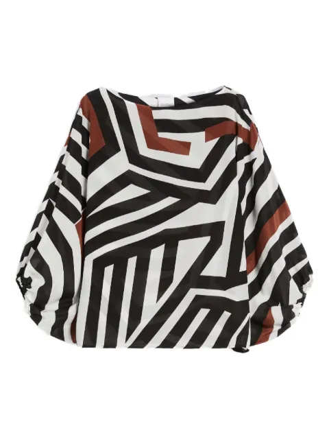 Max Mara Camino asymmetric striped blouse Black 2516111039600