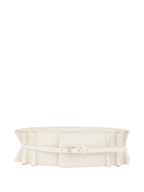 ZIMMERMANN ruffled leather belt Neutrals 4507XS25A1IVORY