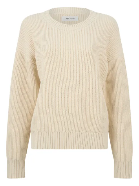 Aya Muse round-neck sweater Neutrals AMPF2598CREAM