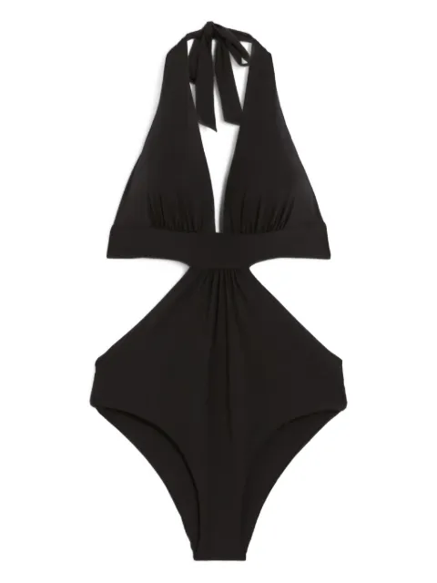 Max Mara tie v-neck cassie swimsuit Black 2516831089600