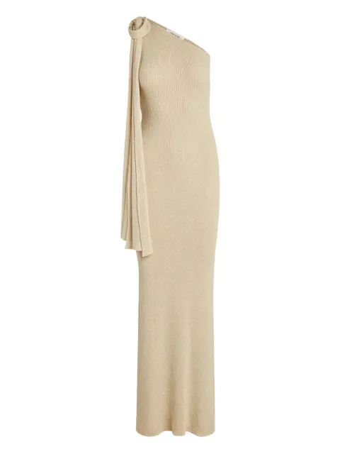 Aya Muse one-shoulder Dara maxi dress Neutrals AMR2514SAND