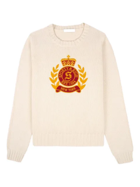 Sporty & Rich embroidered wool sweater Neutrals WS065516243CR0149